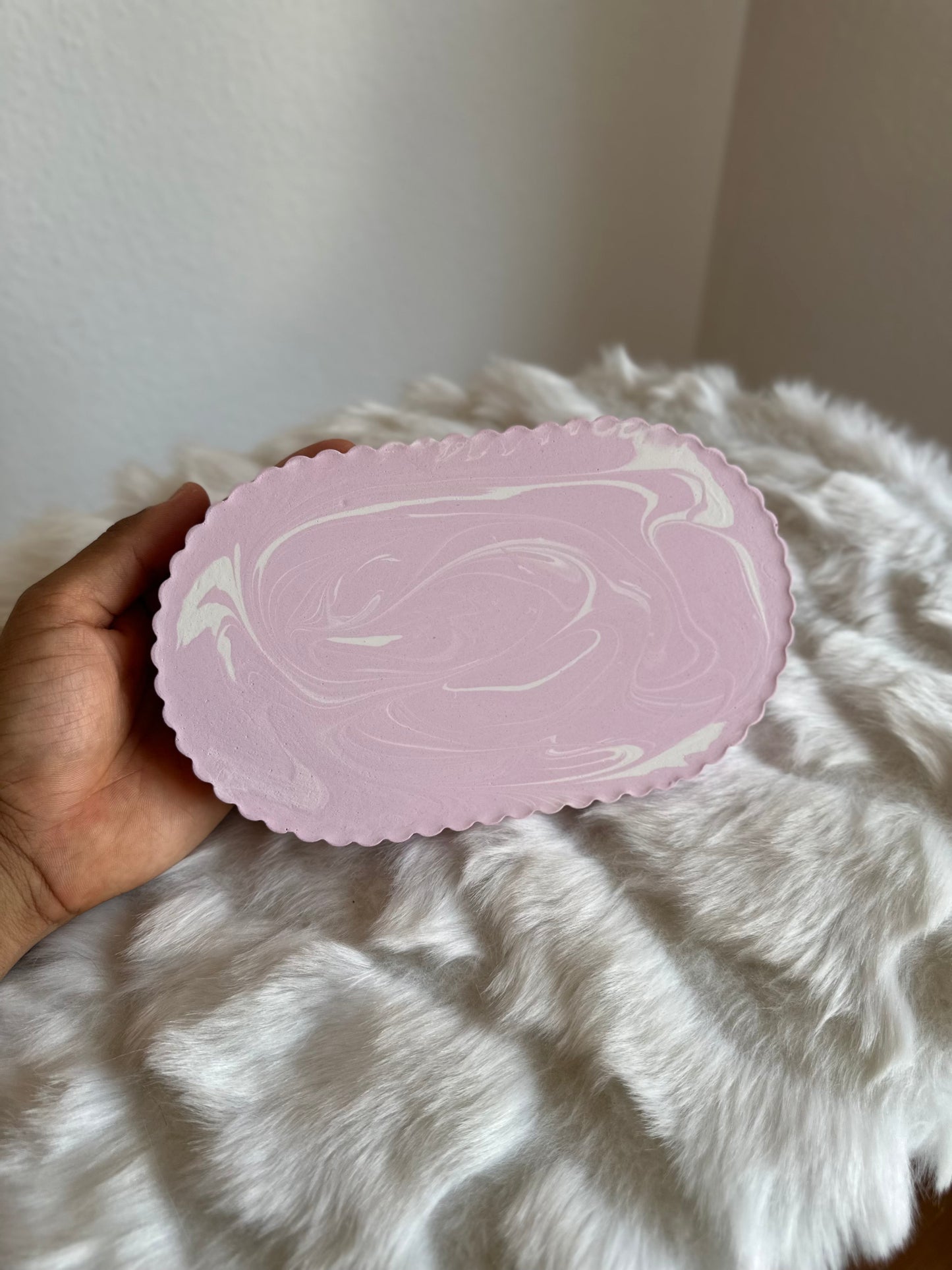 Tablett Rosa/Mamor