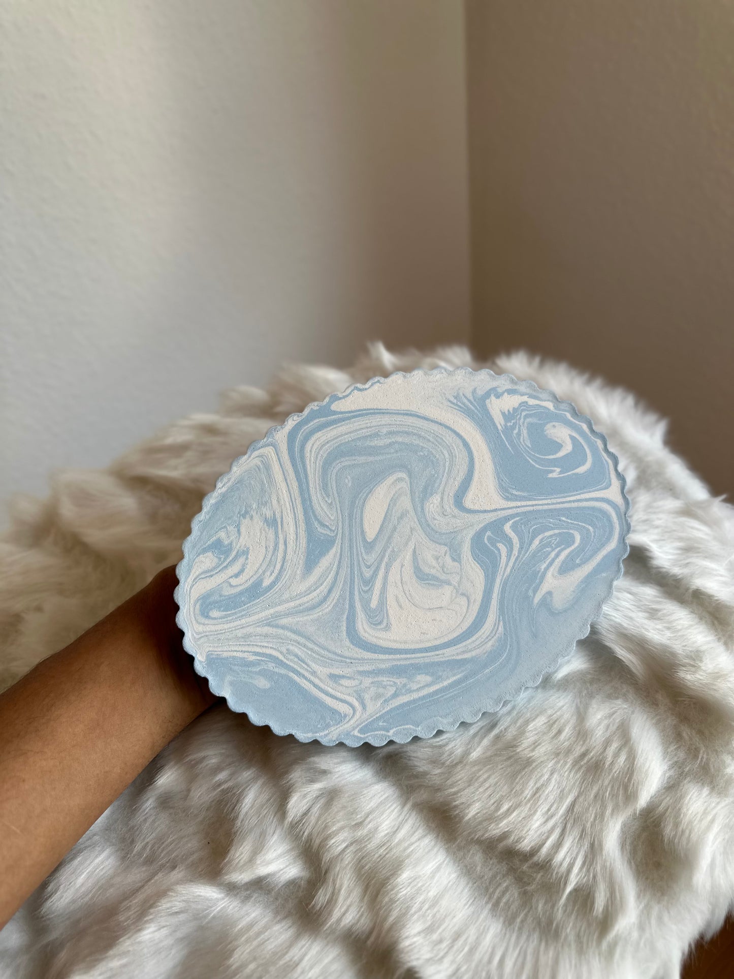 Tablett Blau/Mamor