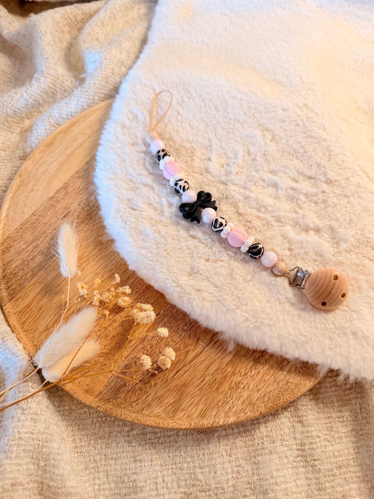 Schnullerkette „Leo/Rosa“
