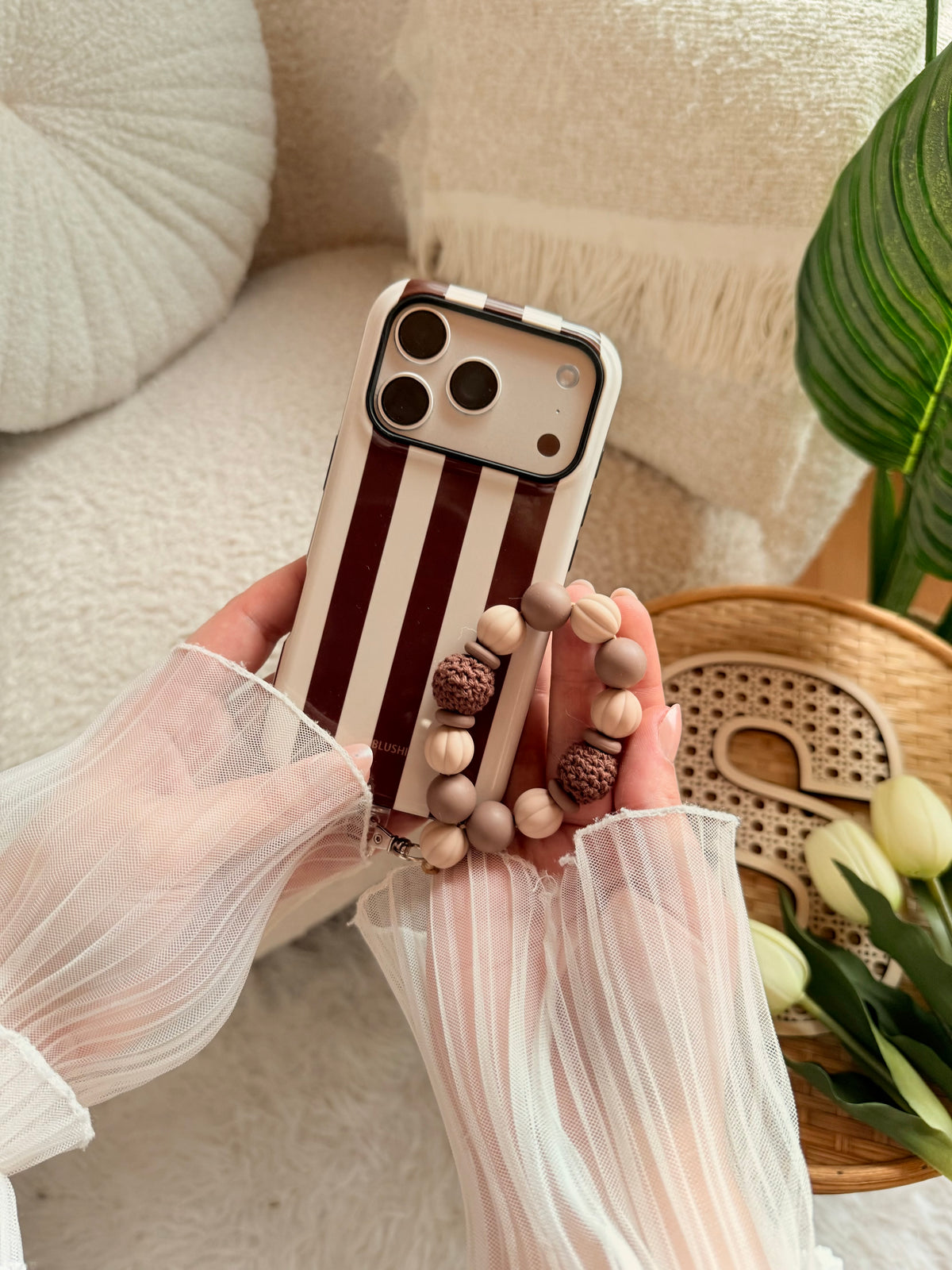 Handykette „Braun-Beige“