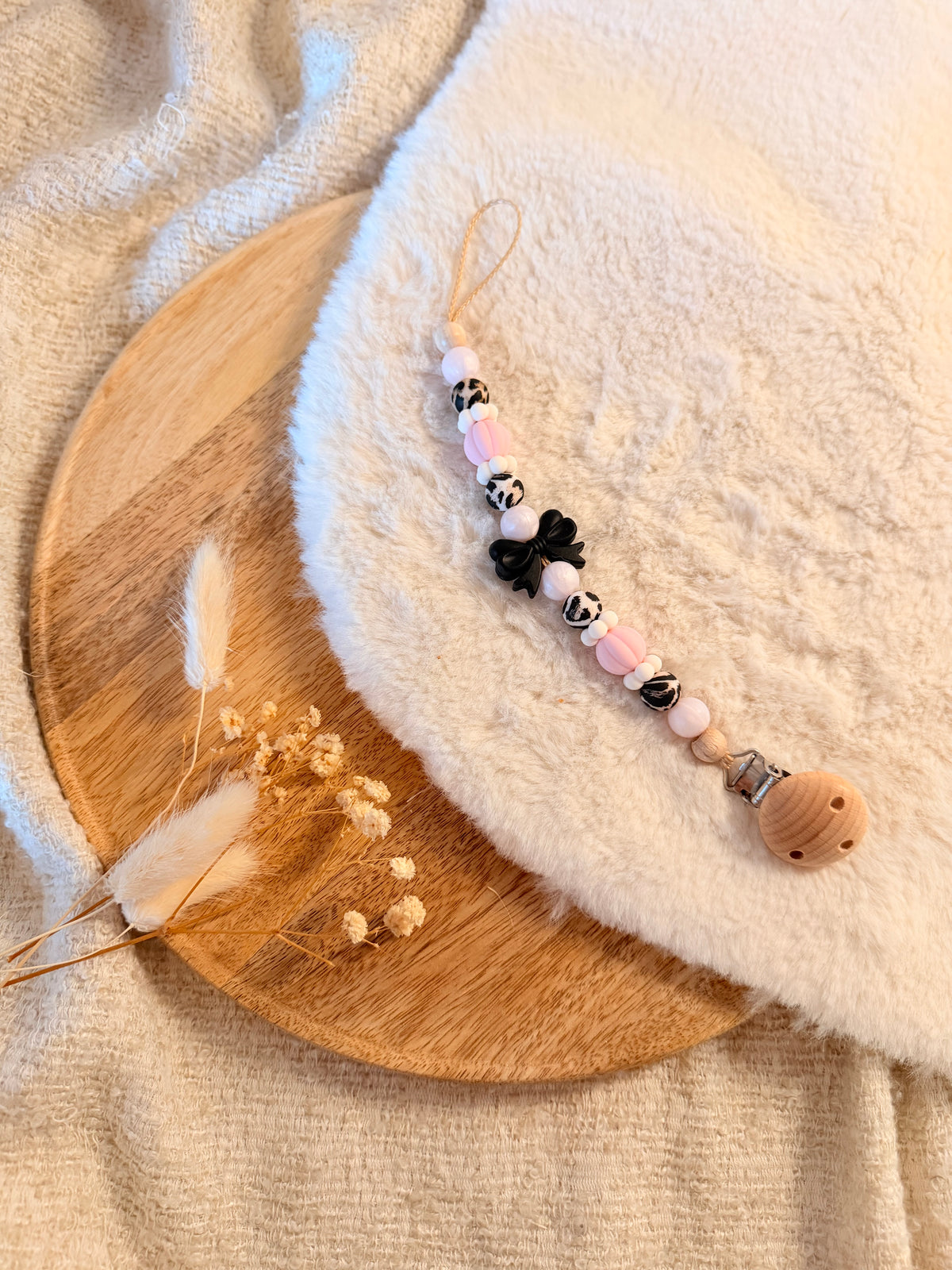 Schnullerkette „Leo/Rosa“
