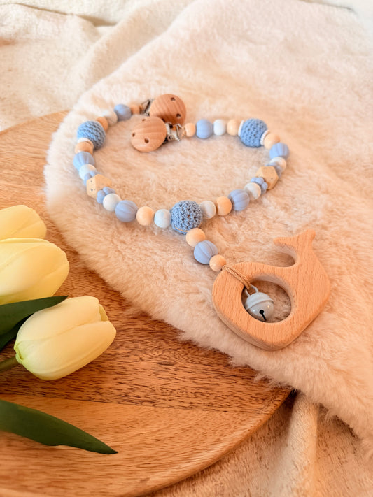 Kinderwagenkette „Wal-Blau“